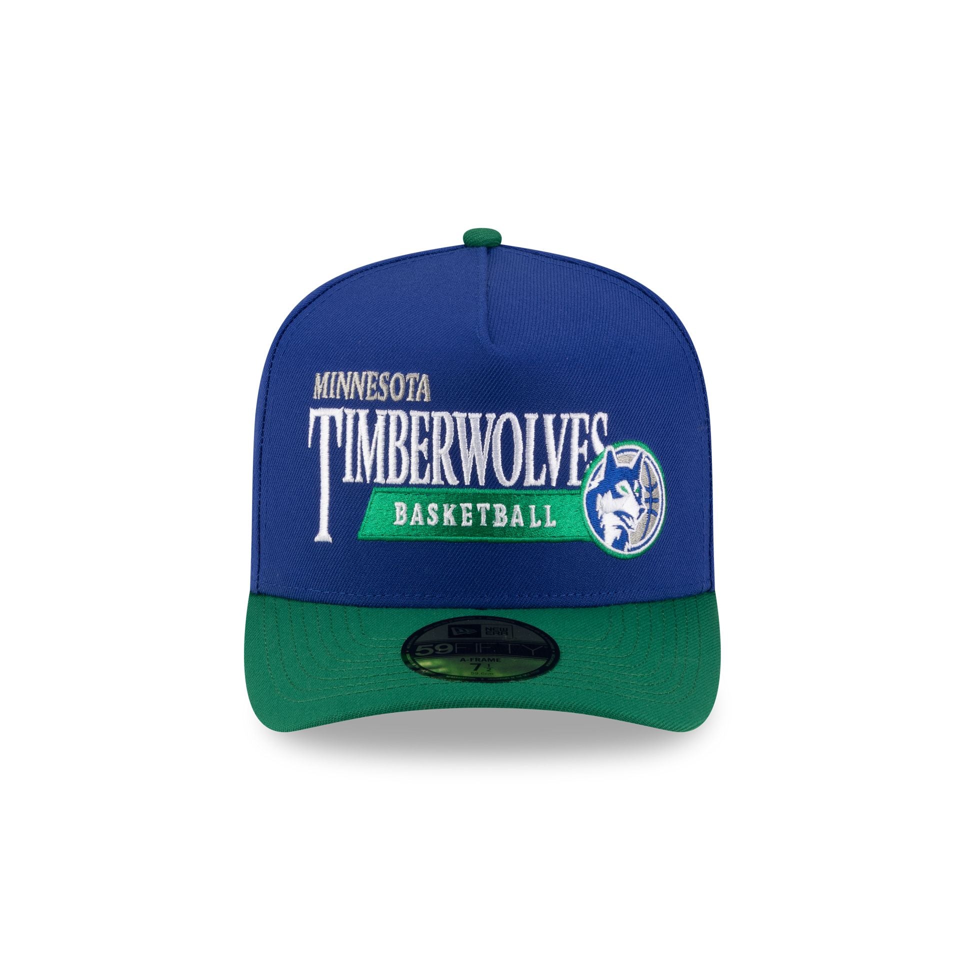 Alternative view of Minnesota Timberwolves 1989-1996 Hardwood Classics Liner 59Fifty A-Frame Fitted Hat
