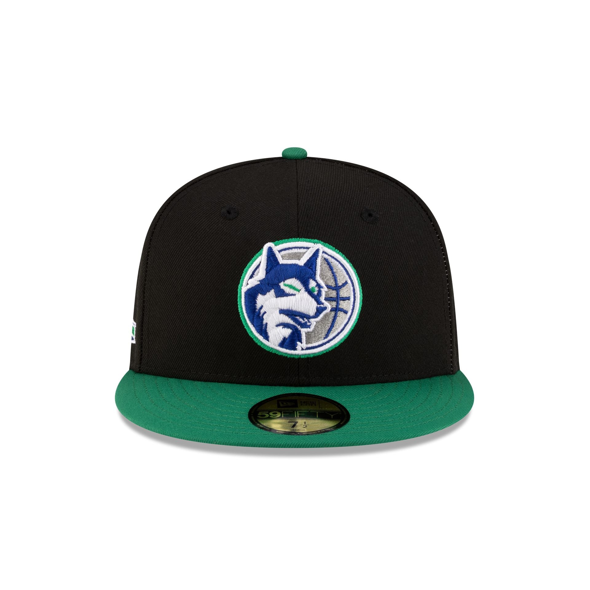 Alternative view of Minnesota Timberwolves 1989-1996 Hardwood Classics Black 59Fifty Fitted Hat
