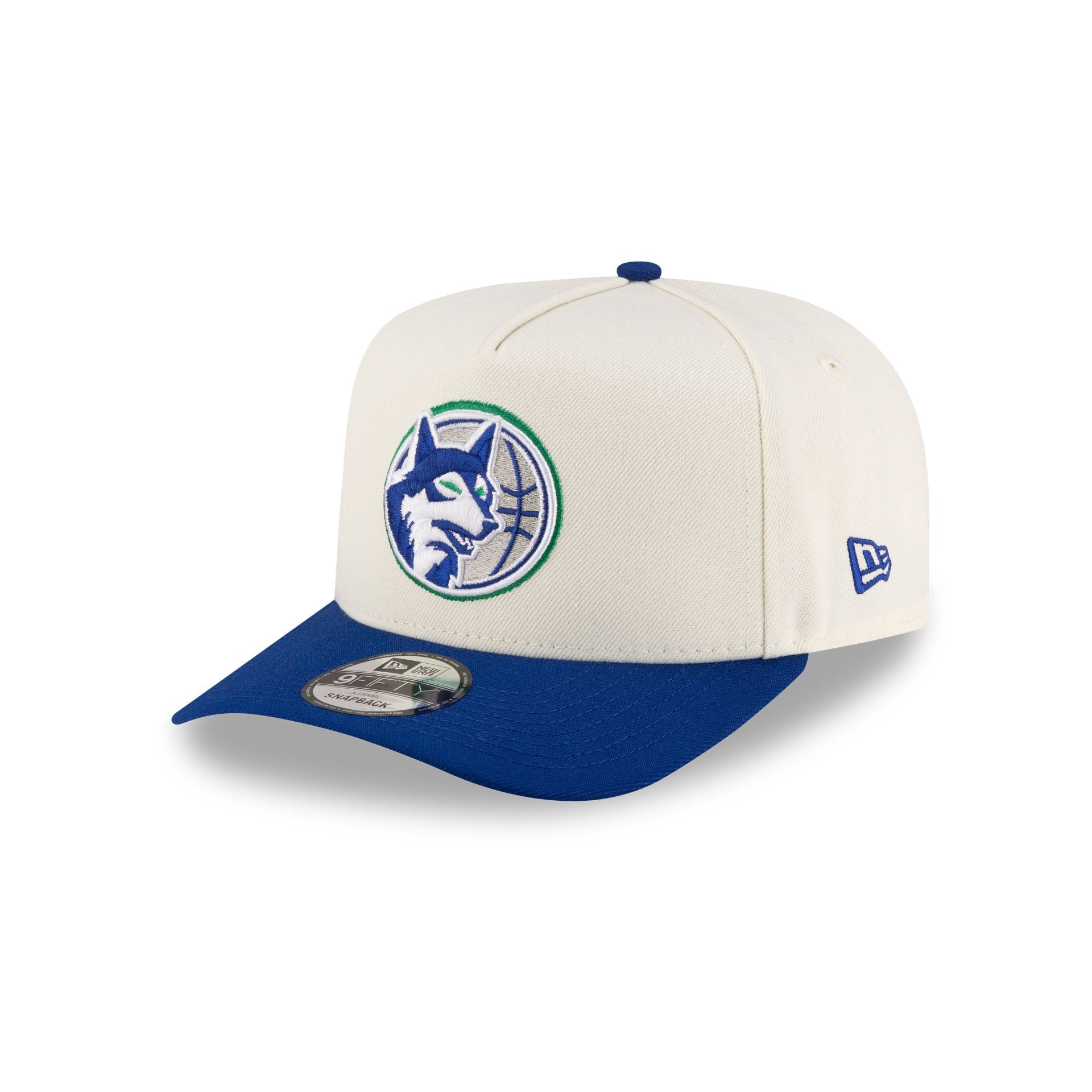 Minnesota Timberwolves 1989-1996 Hardwood Classics Express Chrome White 9Fifty A-Frame Snapback Hat - Image 3