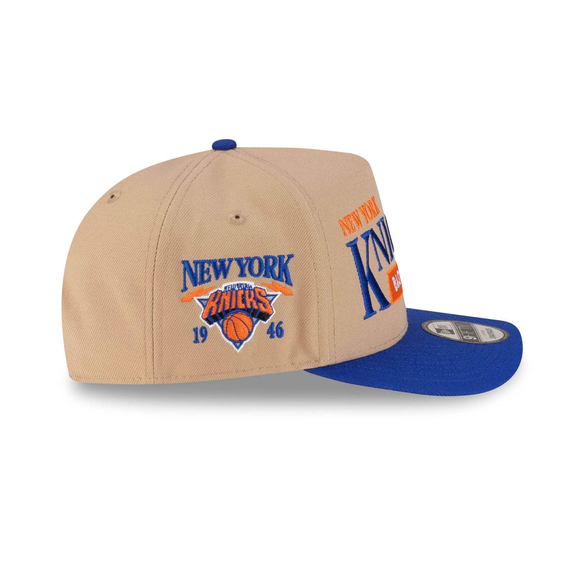 New York Knicks 1992-2011 Hardwood Classics Liner Camel 9Fifty A-Frame Snapback Hat - Image 4