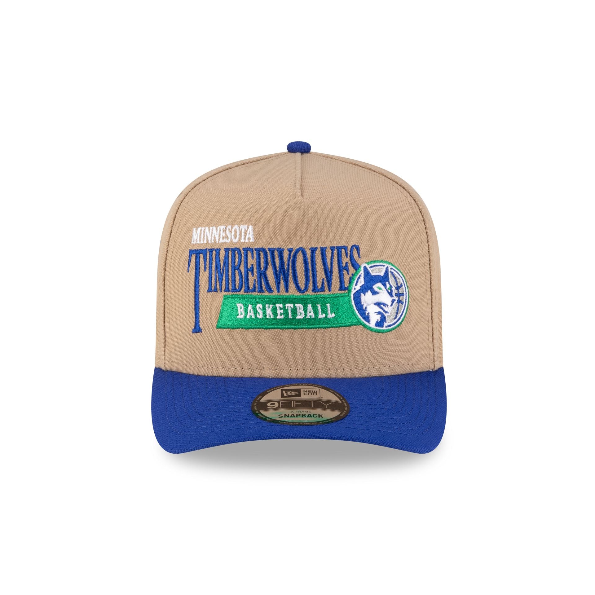 Alternative view of Minnesota Timberwolves 1989-1996 Hardwood Classics Liner Camel 9Fifty A-Frame Snapback Hat
