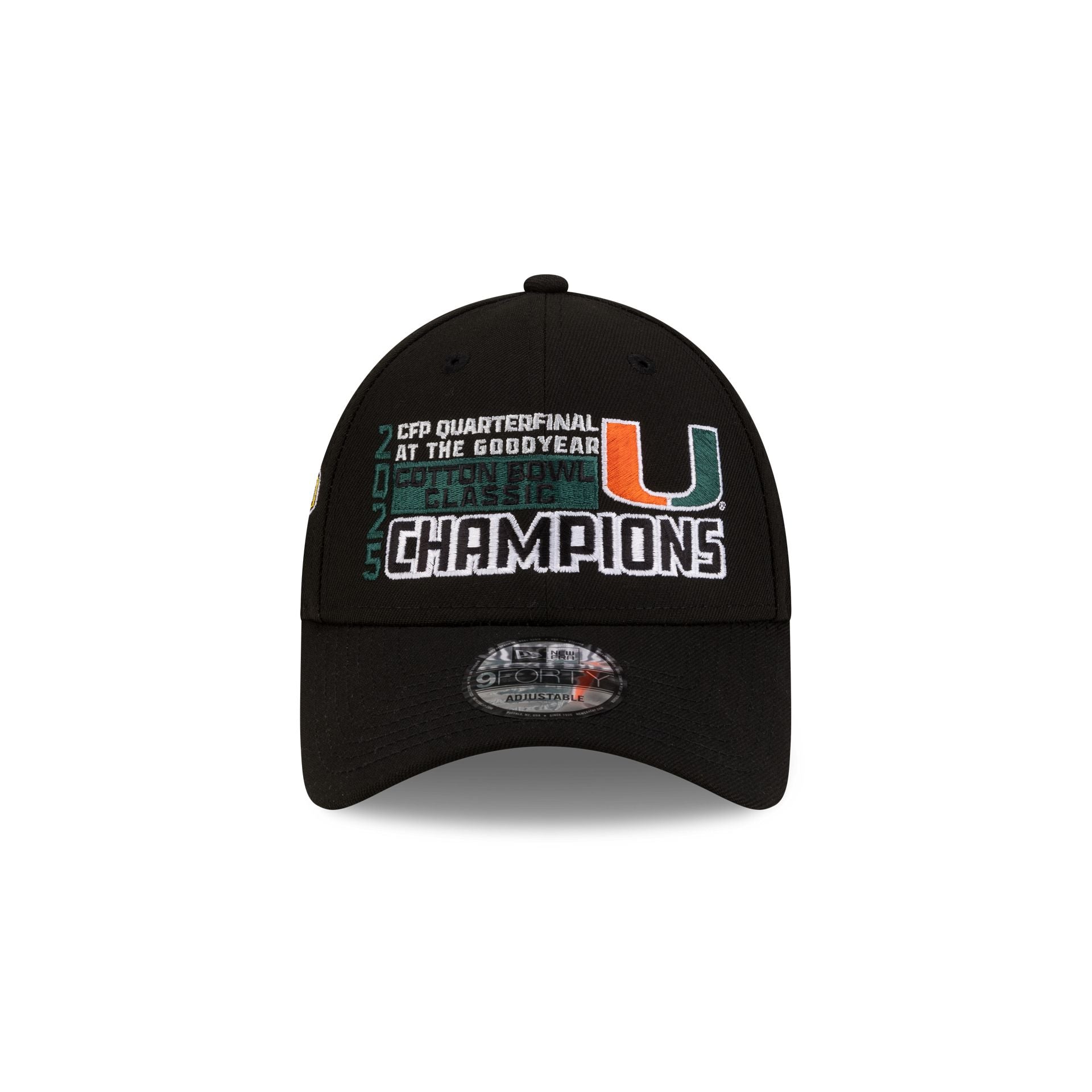 Alternative view of Miami Hurricanes 2026 Cotton Bowl Champions 9Forty Adjustable Hat