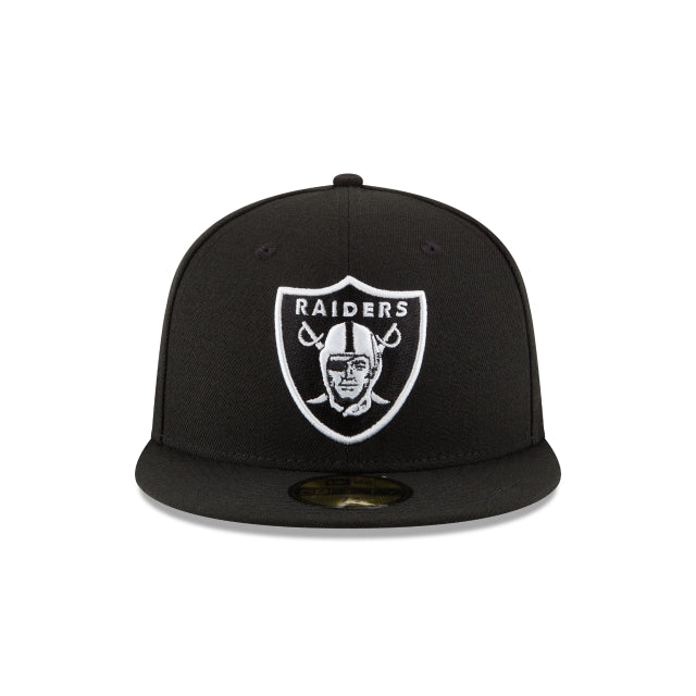 Alternative view of Las Vegas Raiders Black & White 59Fifty Fitted Hat