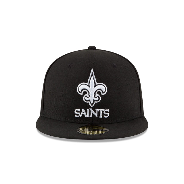 Alternative view of New Orleans Saints Black & White 59Fifty Fitted Hat