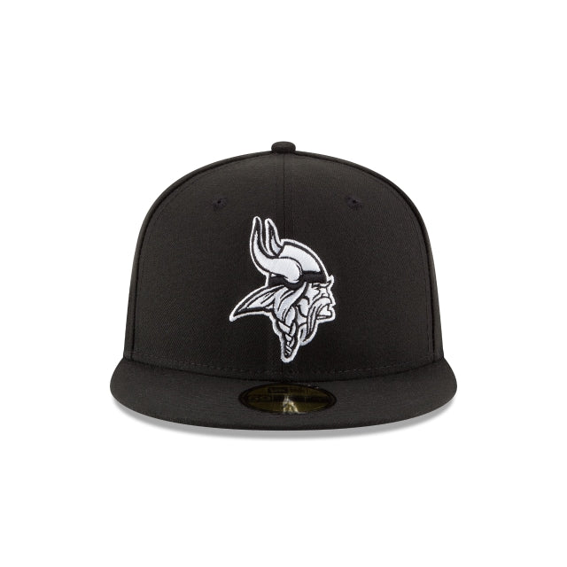 Alternative view of Minnesota Vikings Black & White 59Fifty Fitted Hat