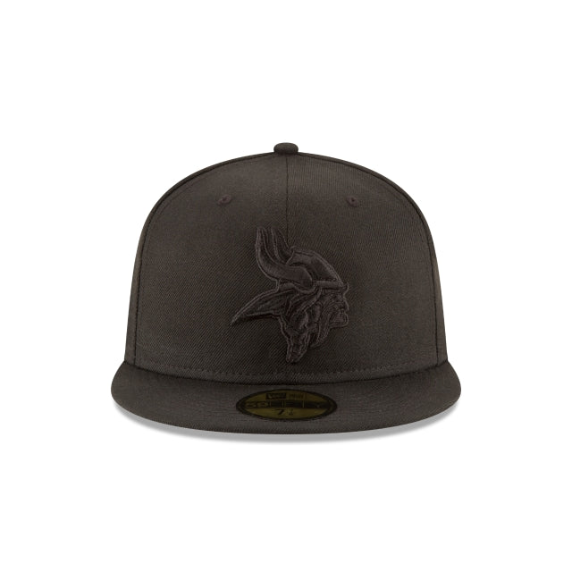 Alternative view of Minnesota Vikings Black On Black 59Fifty Fitted Hat