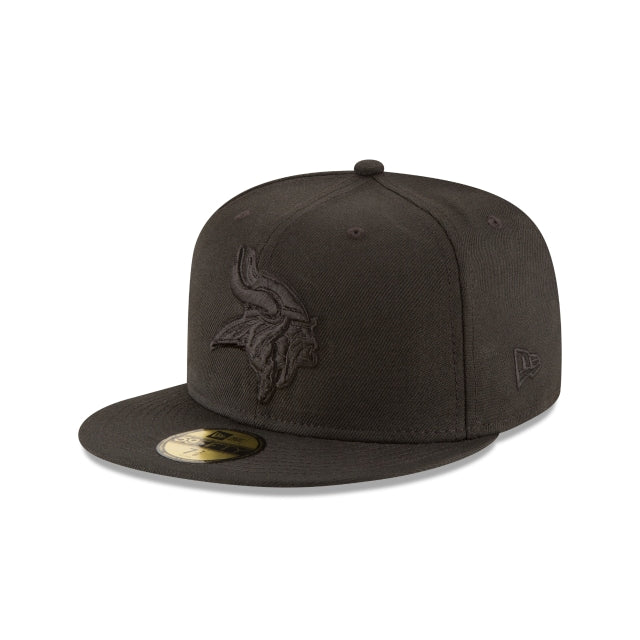 Minnesota Vikings Black On Black 59Fifty Fitted Hat