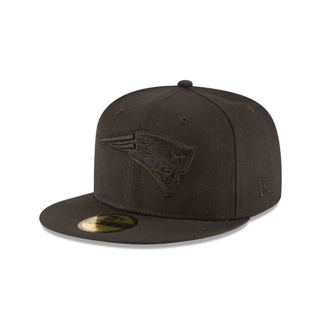 New England Patriots Black On Black 59Fifty Fitted Hat
