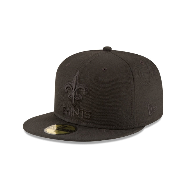 New Orleans Saints Black On Black 59Fifty Fitted Hat