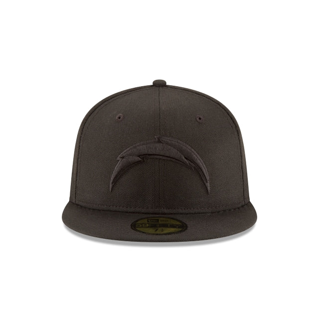 Alternative view of Los Angeles Chargers Black On Black 59Fifty Fitted Hat