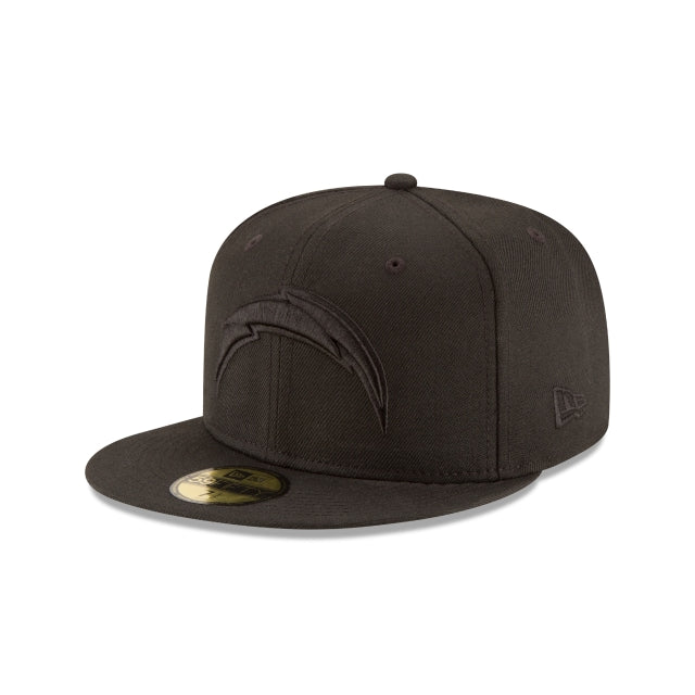 Los Angeles Chargers Black On Black 59Fifty Fitted Hat