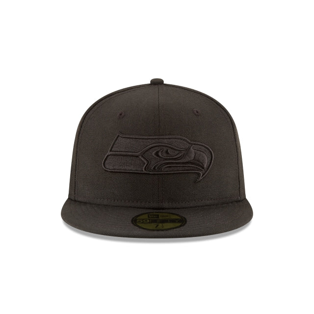 Alternative view of Seattle Seahawks Black On Black 59Fifty Fitted Hat