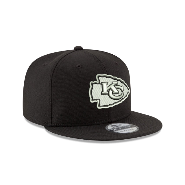Kansas City Chiefs Black And White 9Fifty Snapback Hat - Image 3