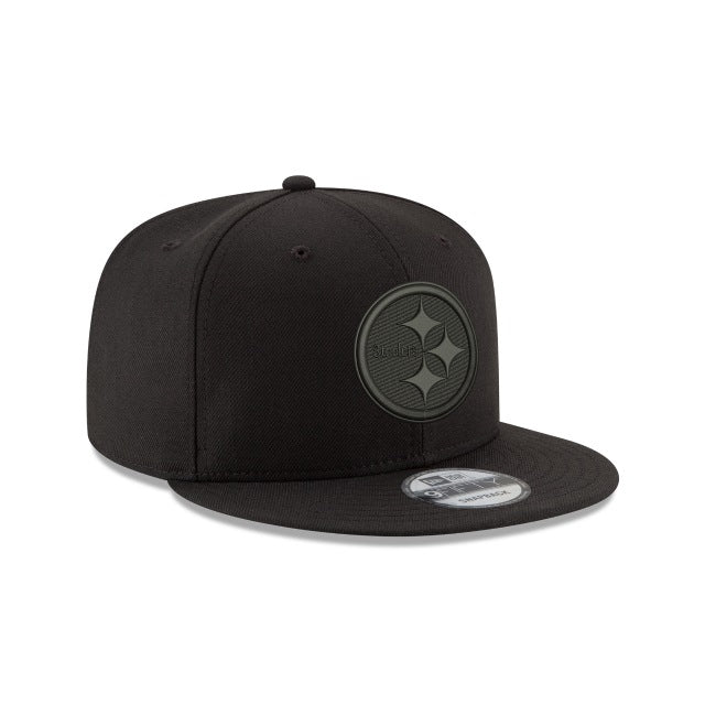 Pittsburgh Steelers Black On Black 9Fifty Snapback Hat - Image 6