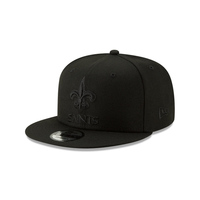 New Orleans Saints Basic Black On Black 9Fifty Snapback Hat
