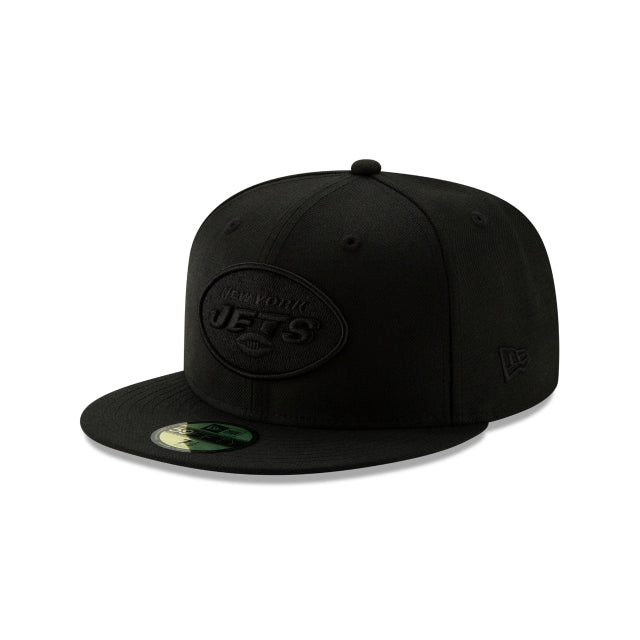 New York Jets Basic Black On Black 59Fifty Fitted Hat