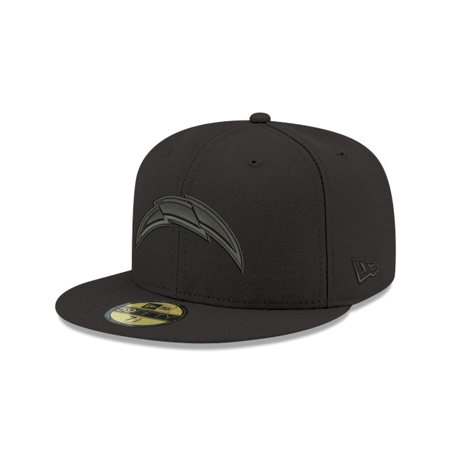 Los Angeles Chargers Black On Black 59Fifty Fitted Hat