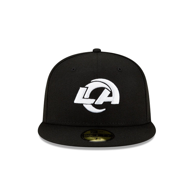 Alternative view of Los Angeles Rams Black And White 59Fifty Fitted Hat