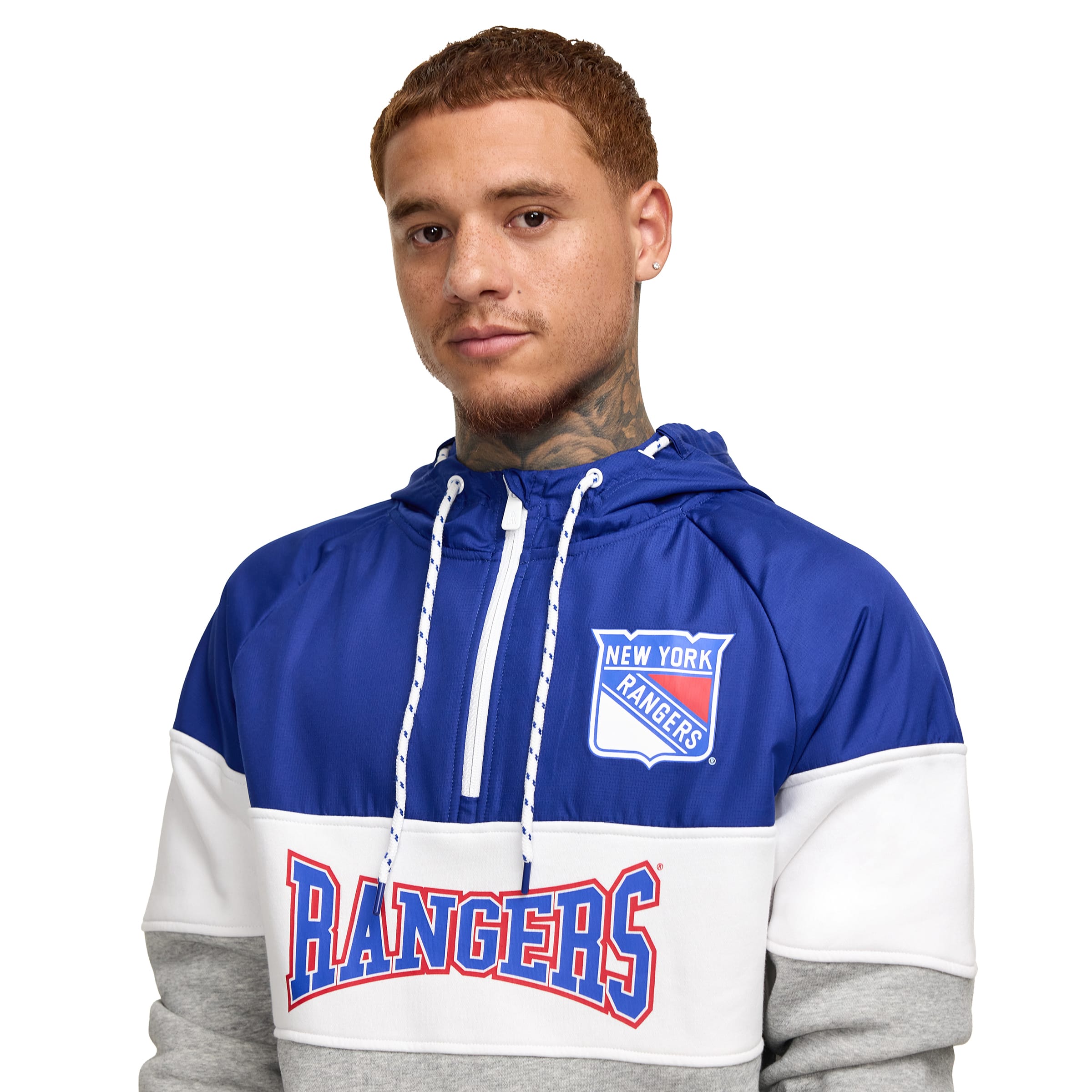 Alternative view of Toronto Maple Leafs Throwback Color Block Hoodie
