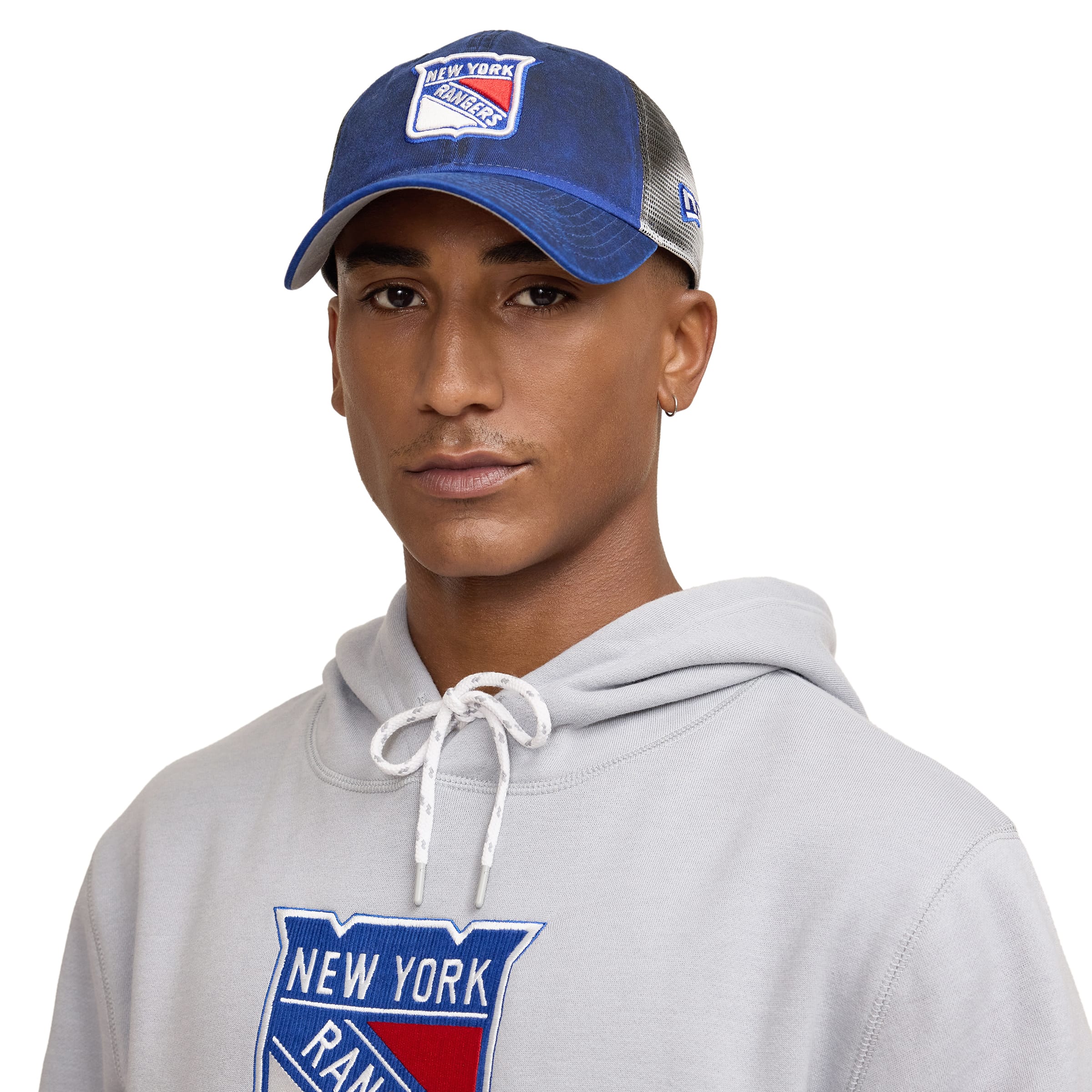 Alternative view of Chicago Blackhawks Throwback Gray Hoodie