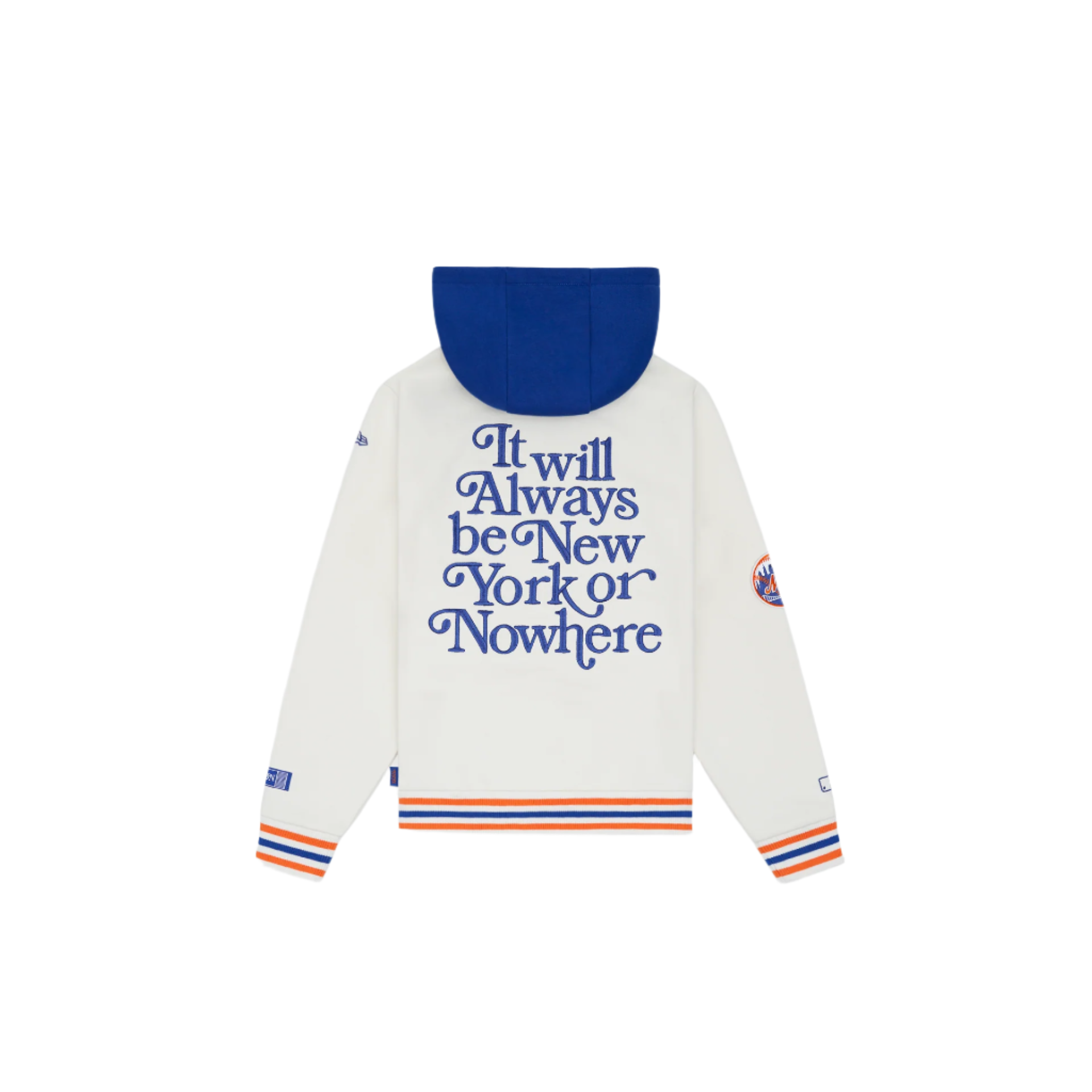 Alternative view of New York Or Nowhere X New York Mets Youth Chrome White Motto Hoodie