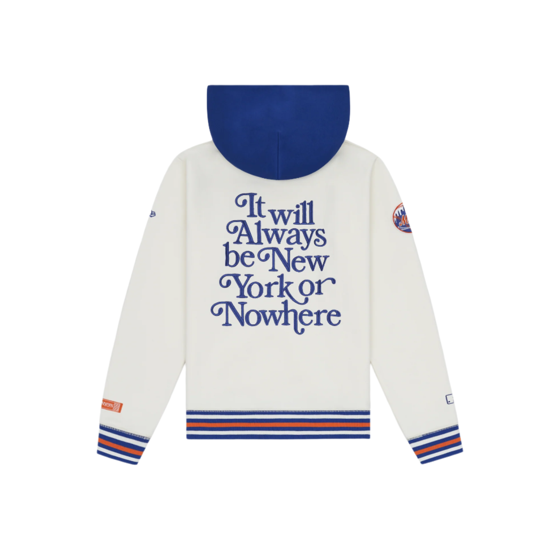 Alternative view of New York Or Nowhere X New York Mets Chrome White Motto Hoodie
