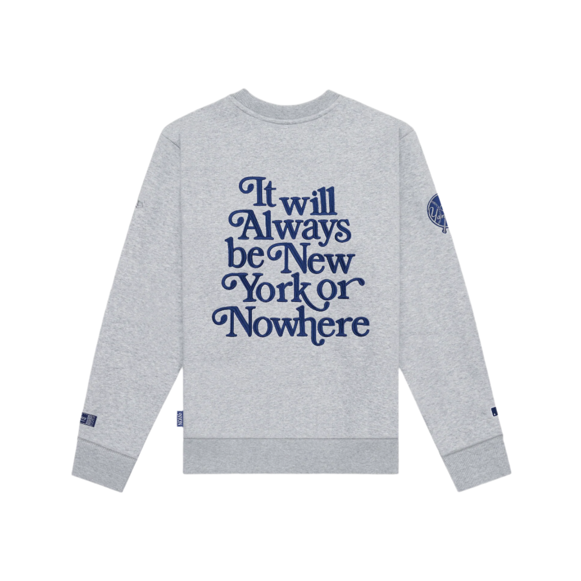 Alternative view of New York Or Nowhere X New York Yankees Heather Gray Motto Crewneck