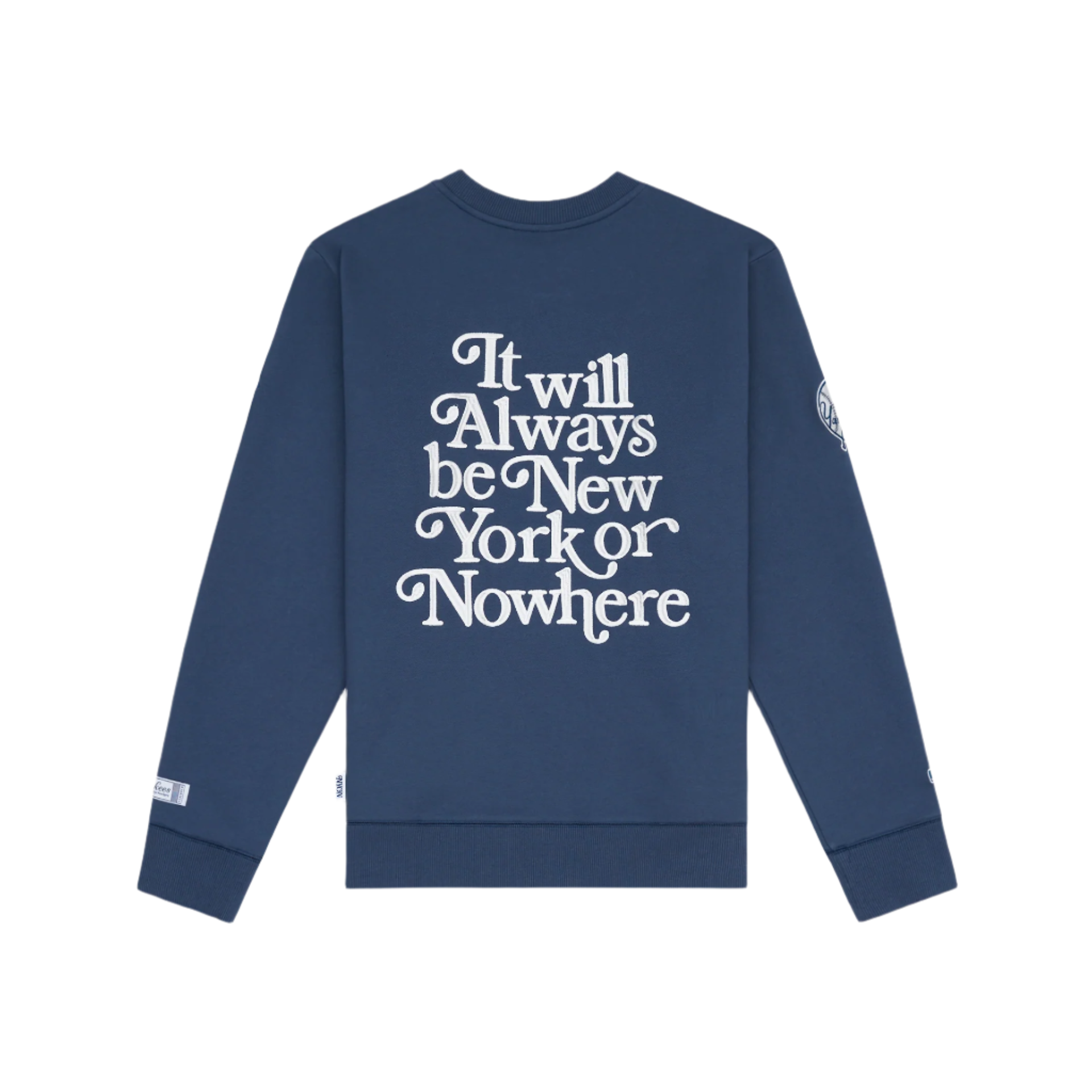 Alternative view of New York Or Nowhere X New York Yankees Navy Motto Crewneck