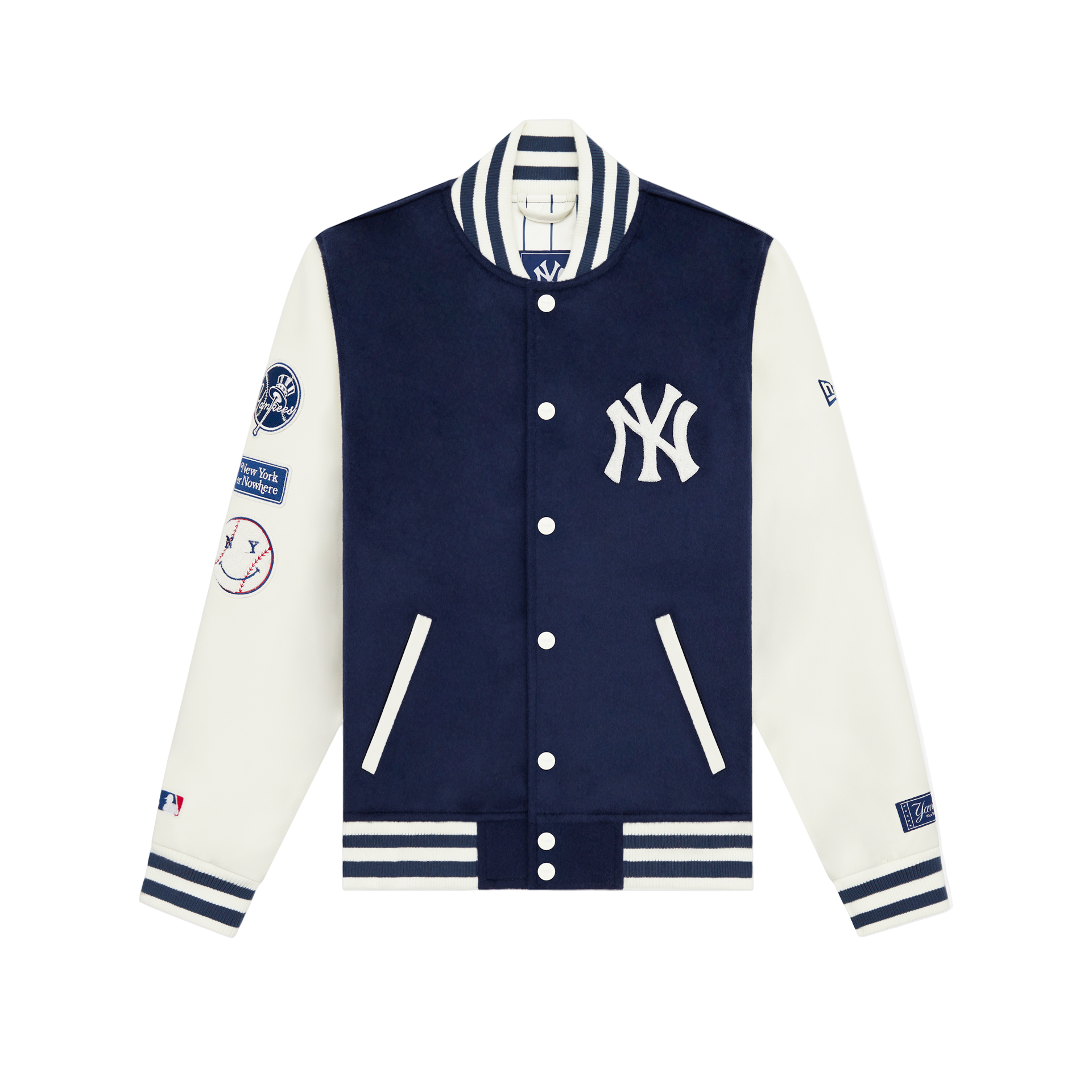 New York Or Nowhere X New York Yankees Navy Motto Varsity Jacket
