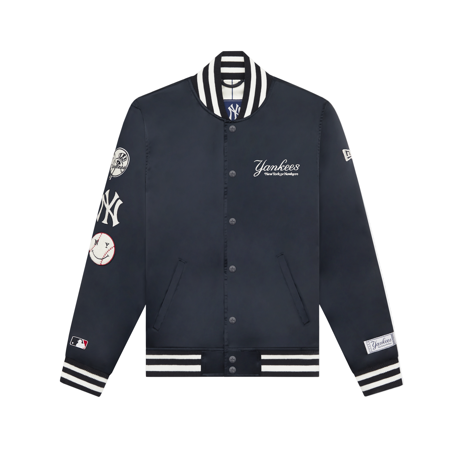 New York Or Nowhere X New York Yankees Midnight Satin Jacket