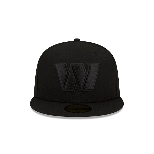 Alternative view of Washington Commanders Black On Black 59Fifty Fitted Hat