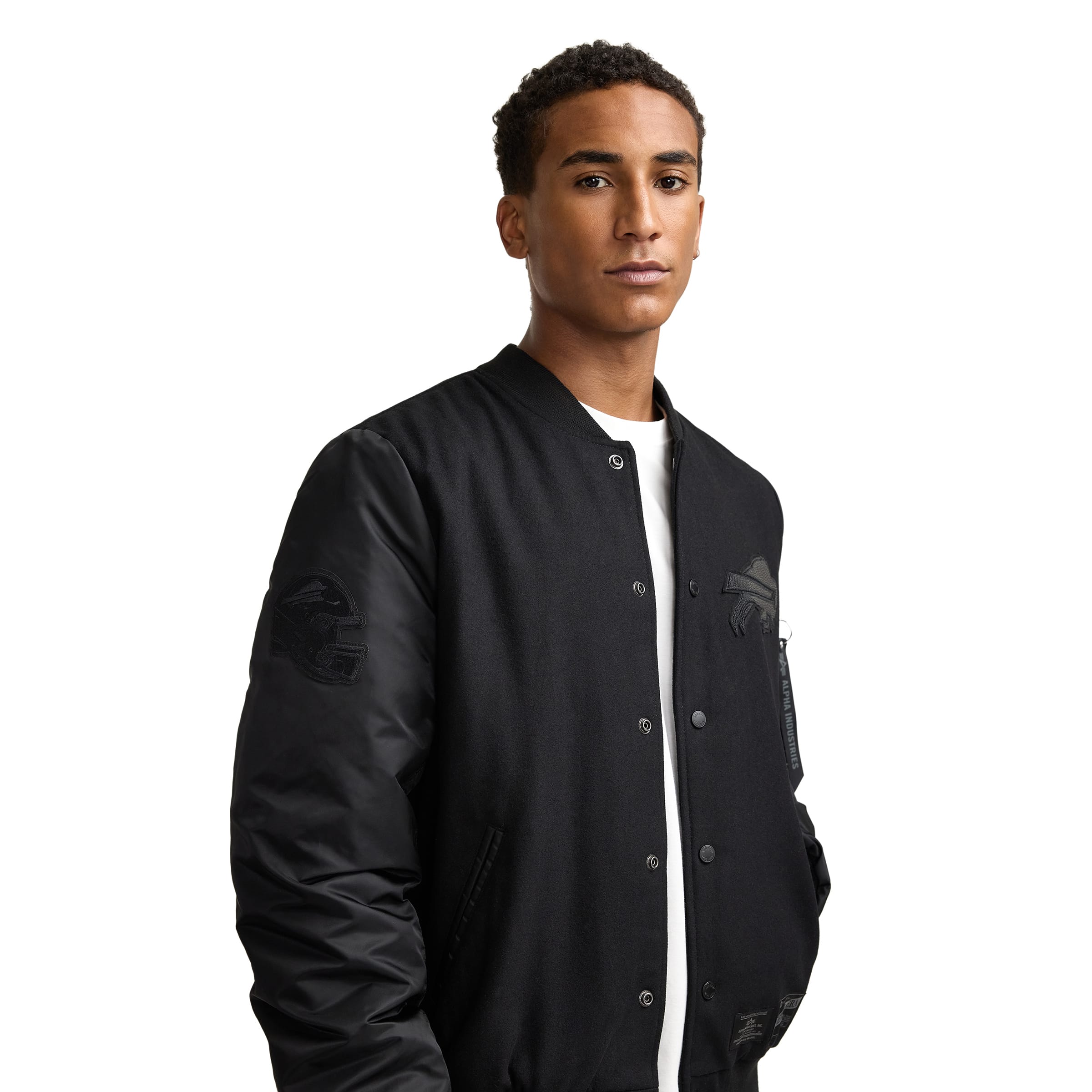 Alternative view of Alpha Industries X New York Giants Ma-1 Wool Varsity Jacket Black