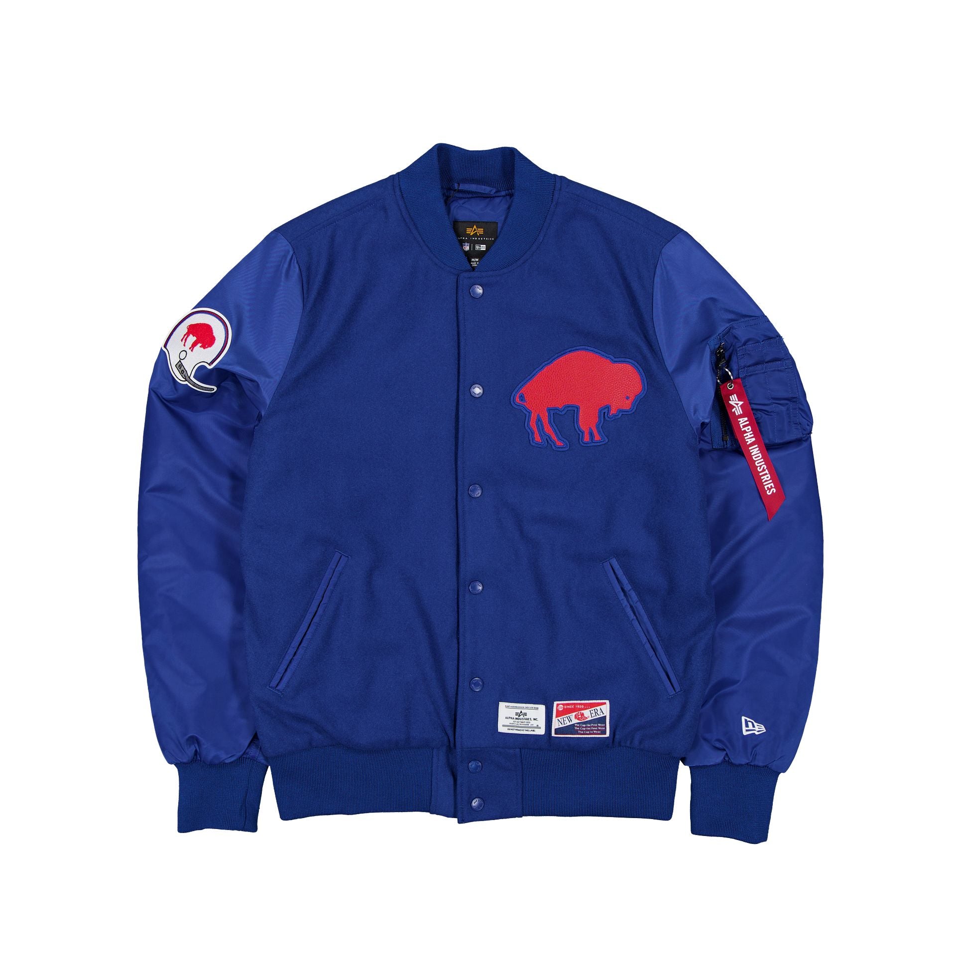 Alternative view of Alpha Industries X Buffalo Bills Historic Ma-1 Wool Varsity Jacket