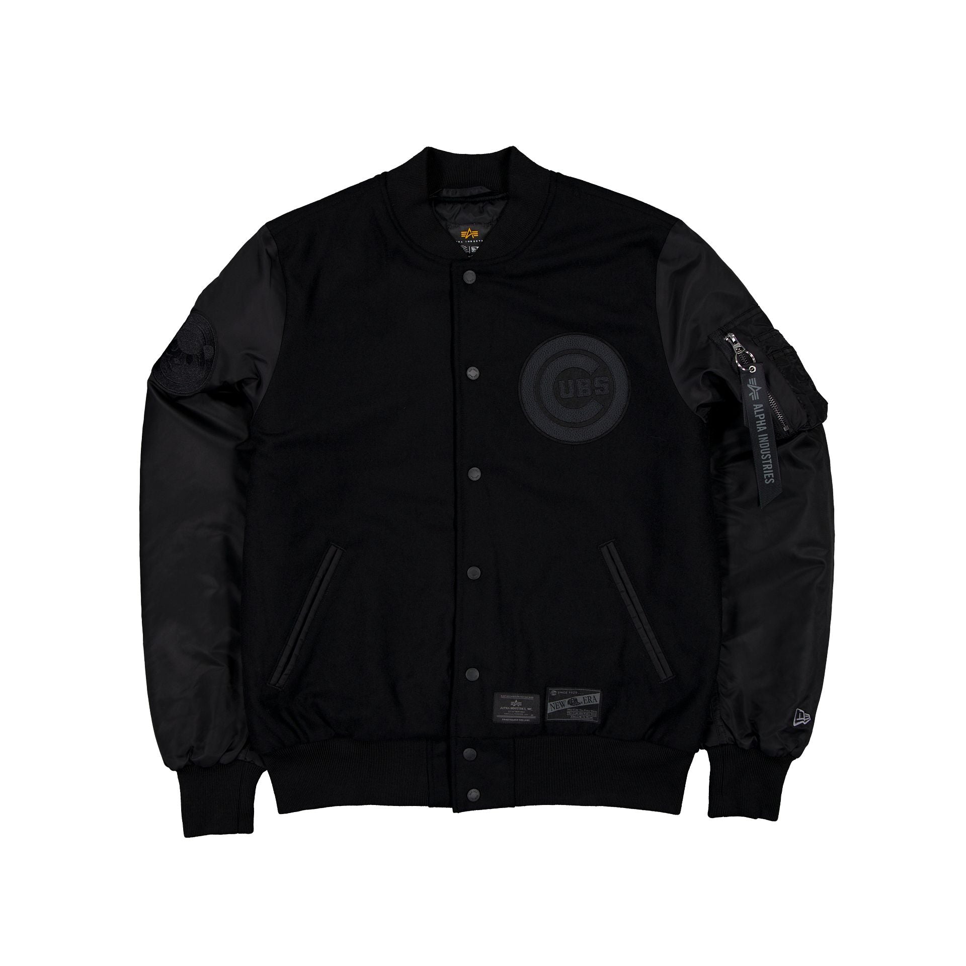 Alternative view of Alpha Industries X Chicago Cubs Ma-1 Wool Varsity Jacket Black