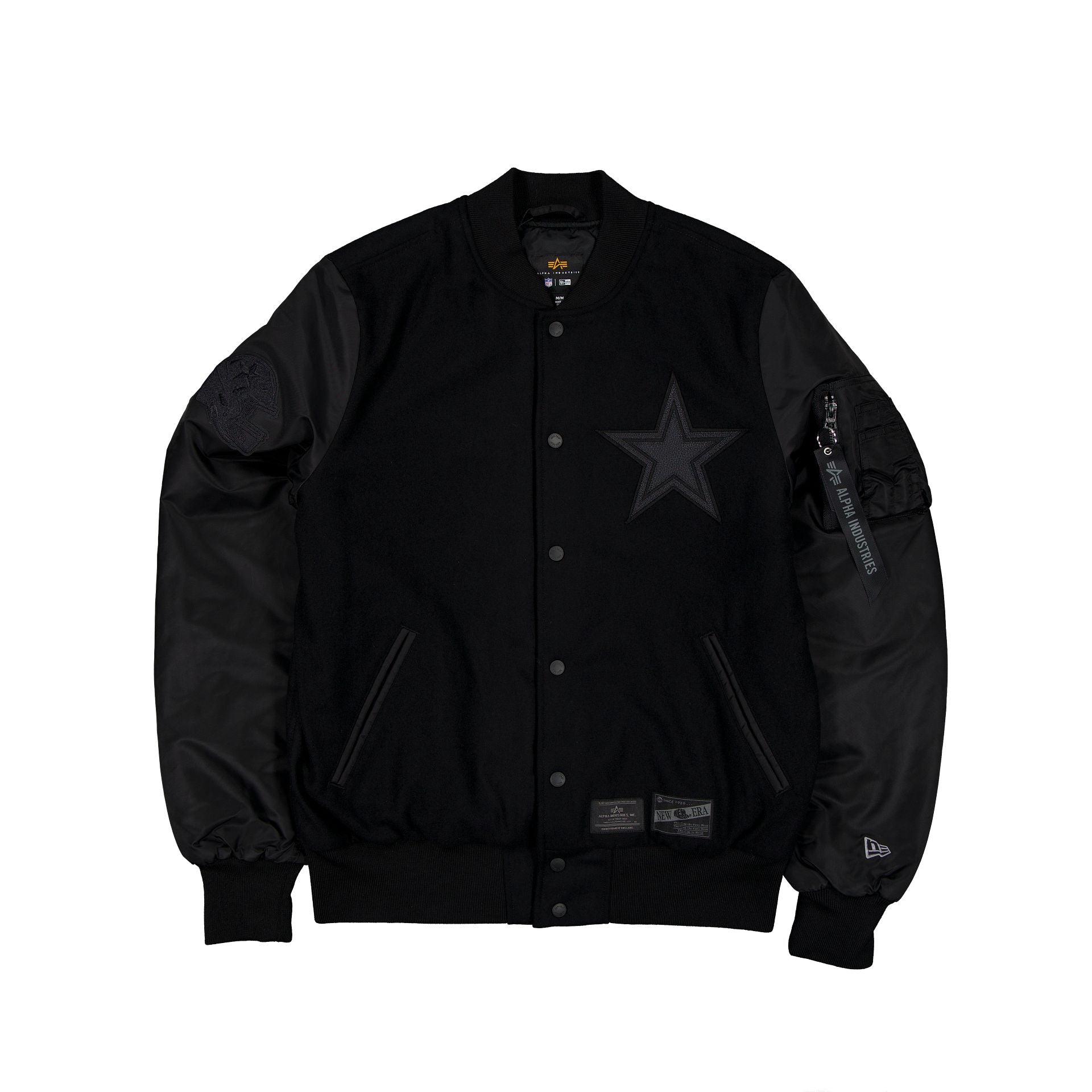 Alpha Industries X Dallas Cowboys Ma-1 Wool Varsity Jacket Black