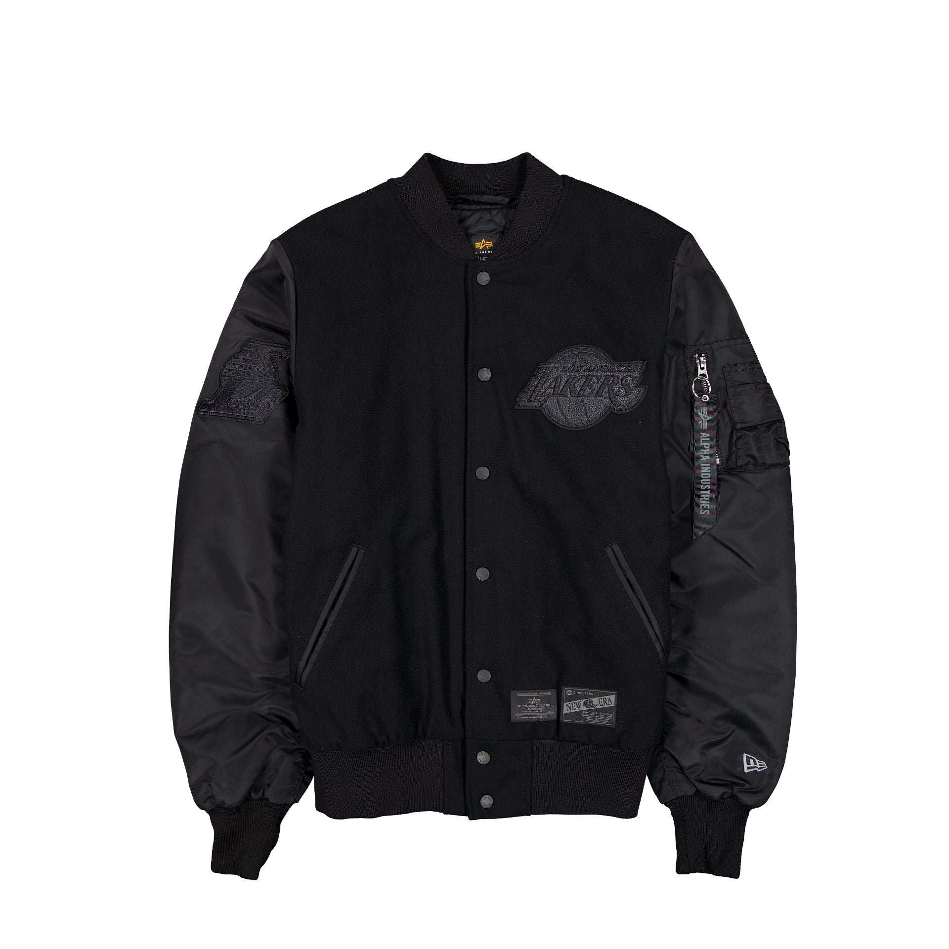 Alternative view of Alpha Industries X Los Angeles Lakers Ma-1 Wool Varsity Jacket Black