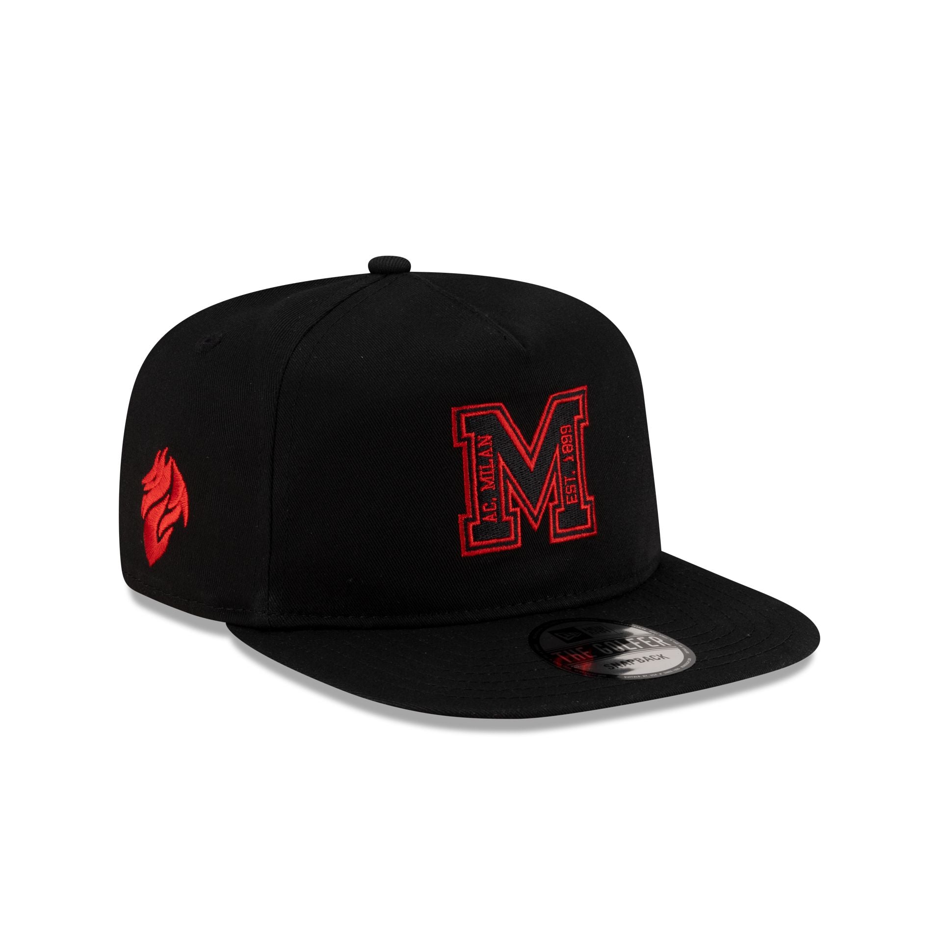 Ac Milan M Logo Black Golfer Hat