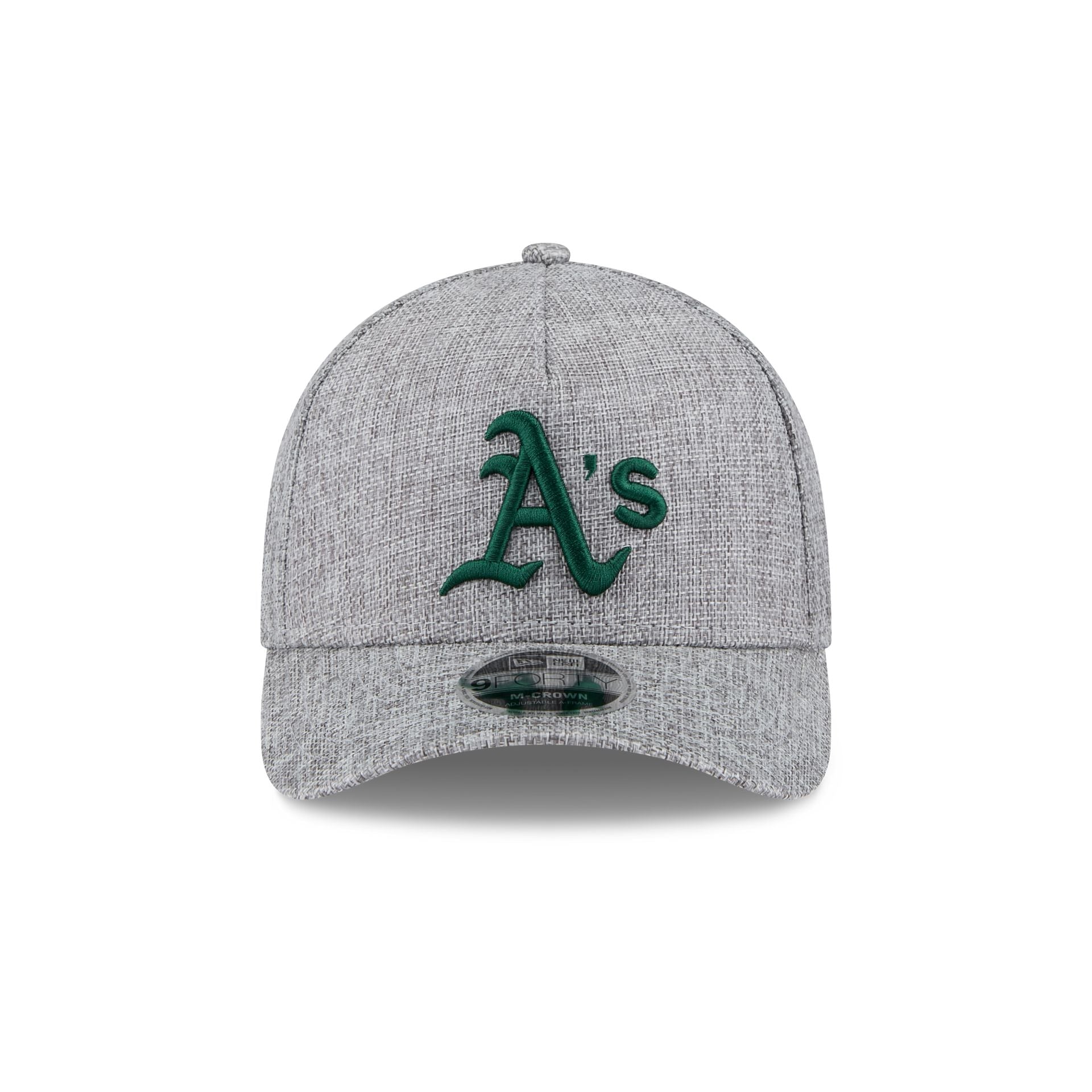 Alternative view of Athletics Cotton Weave Gray 9Forty M-Crown A-Frame Snapback Hat