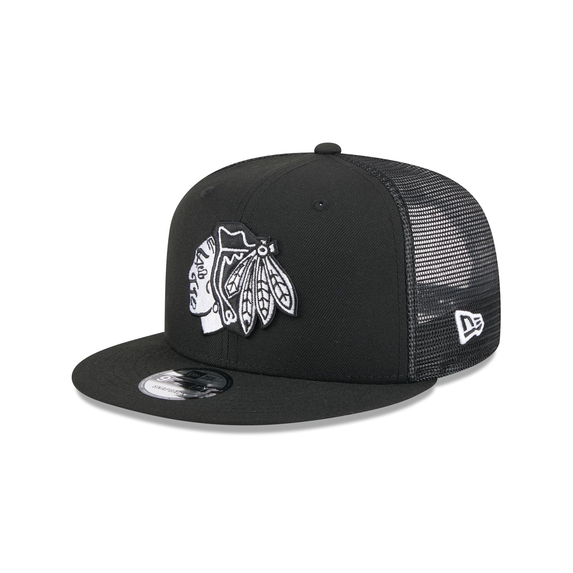 Chicago Blackhawks Black 9Fifty Trucker Hat