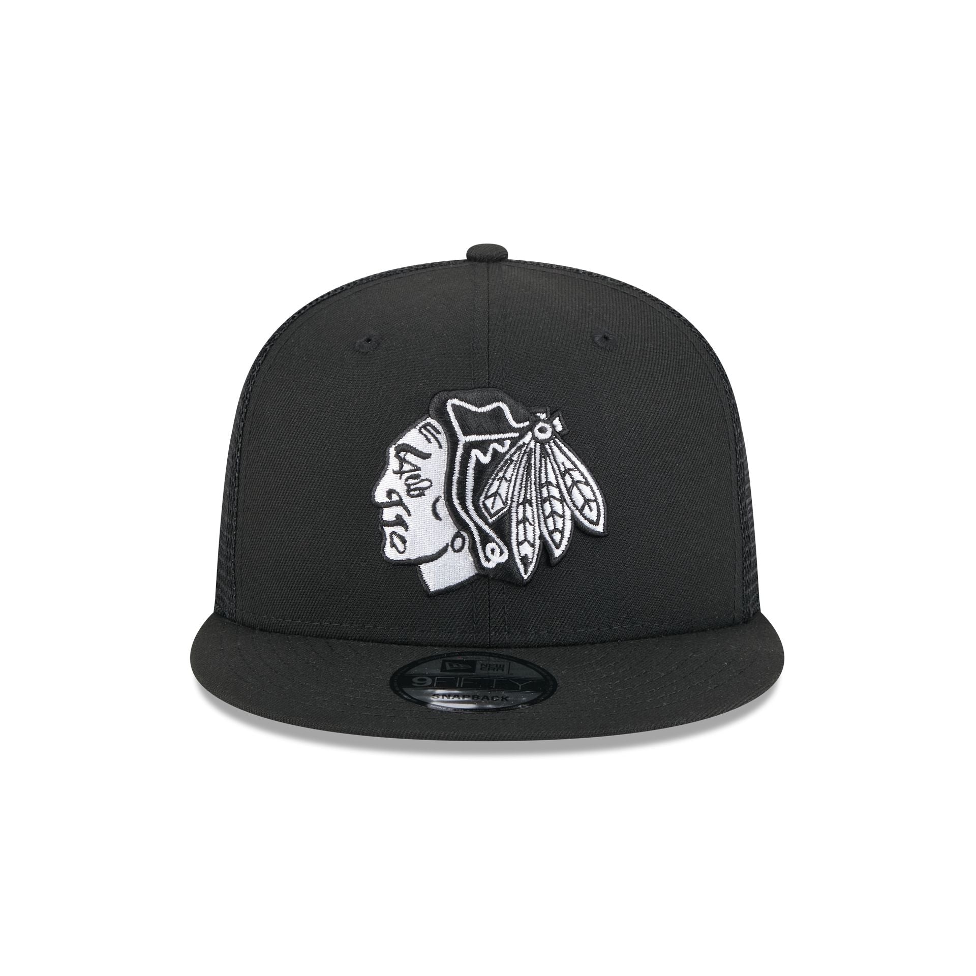 Alternative view of Chicago Blackhawks Black 9Fifty Trucker Hat