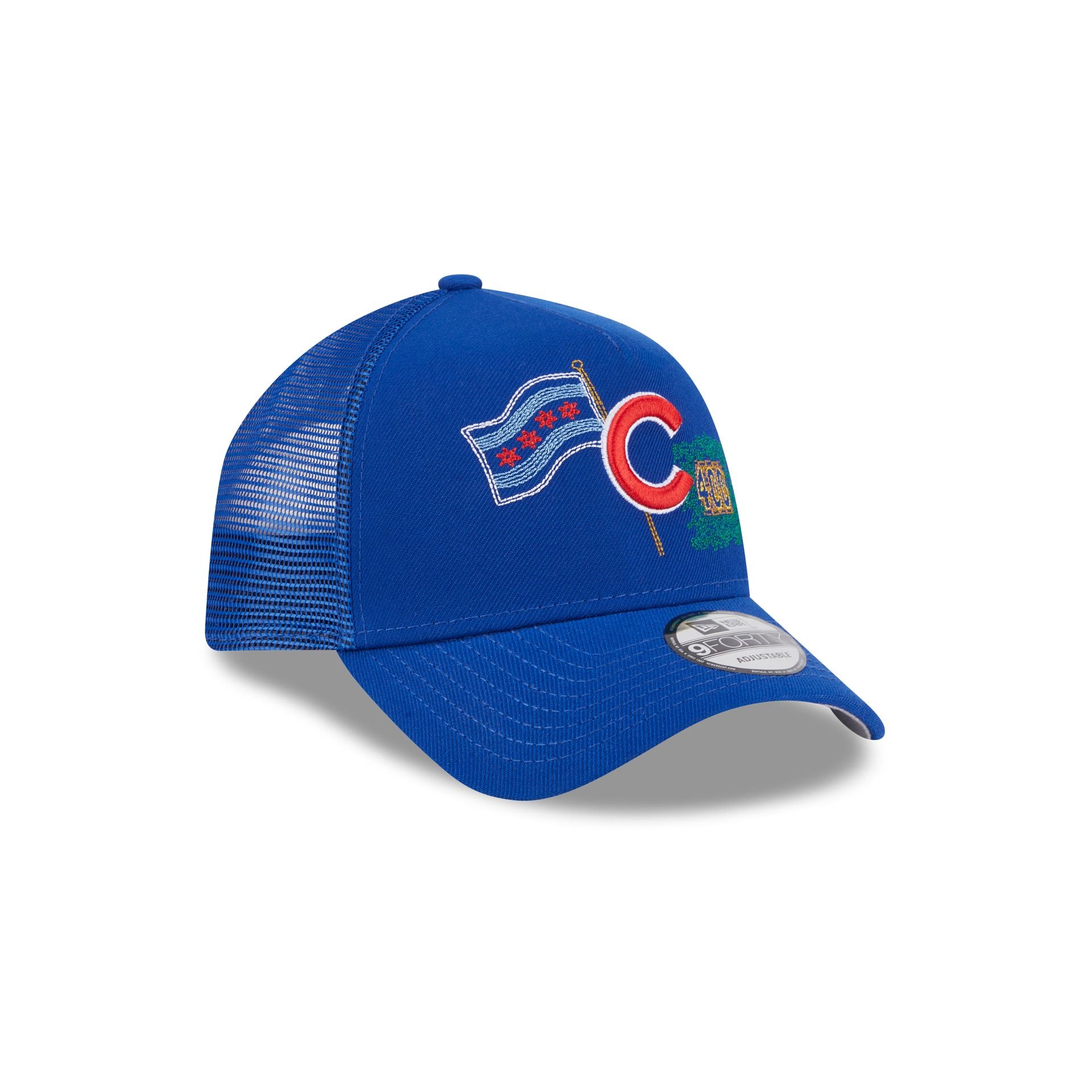 Chicago Cubs State Stitch 9Forty A-Frame Trucker Hat - Image 3