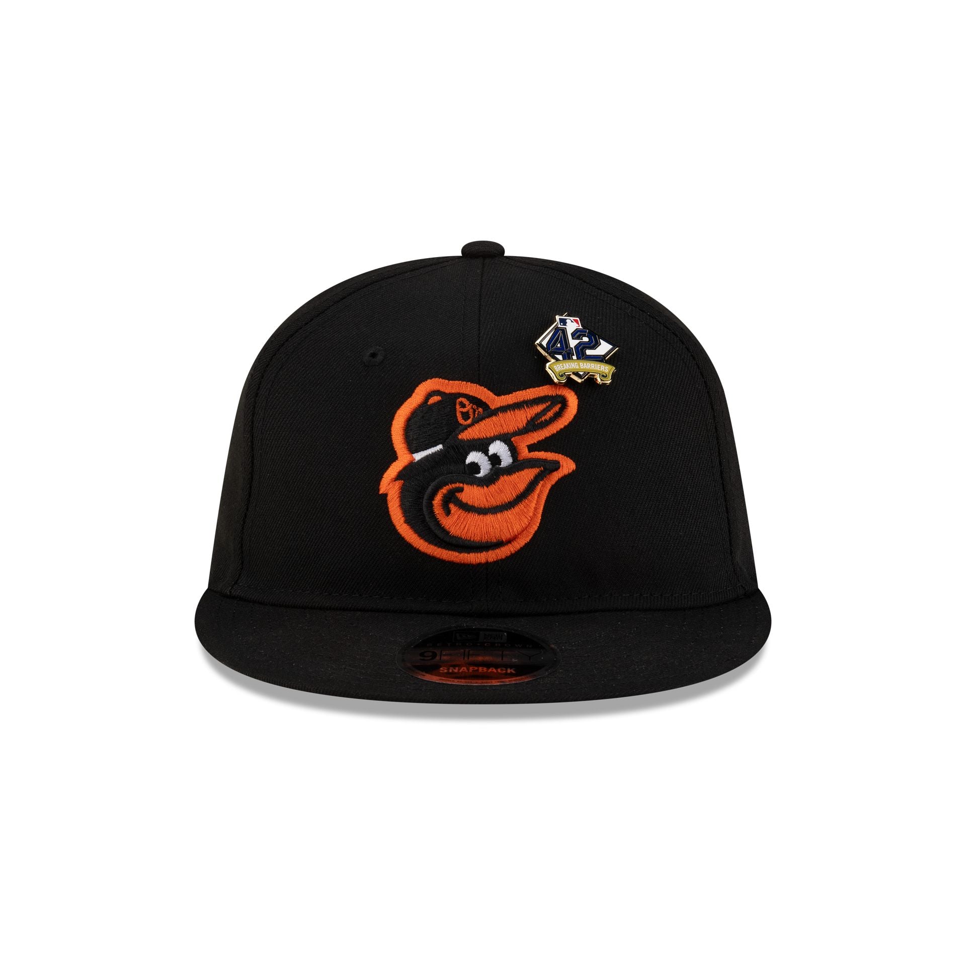 Alternative view of Baltimore Orioles Jackie Robinson Day 2025 Retro Crown 9Fifty Snapback Hat