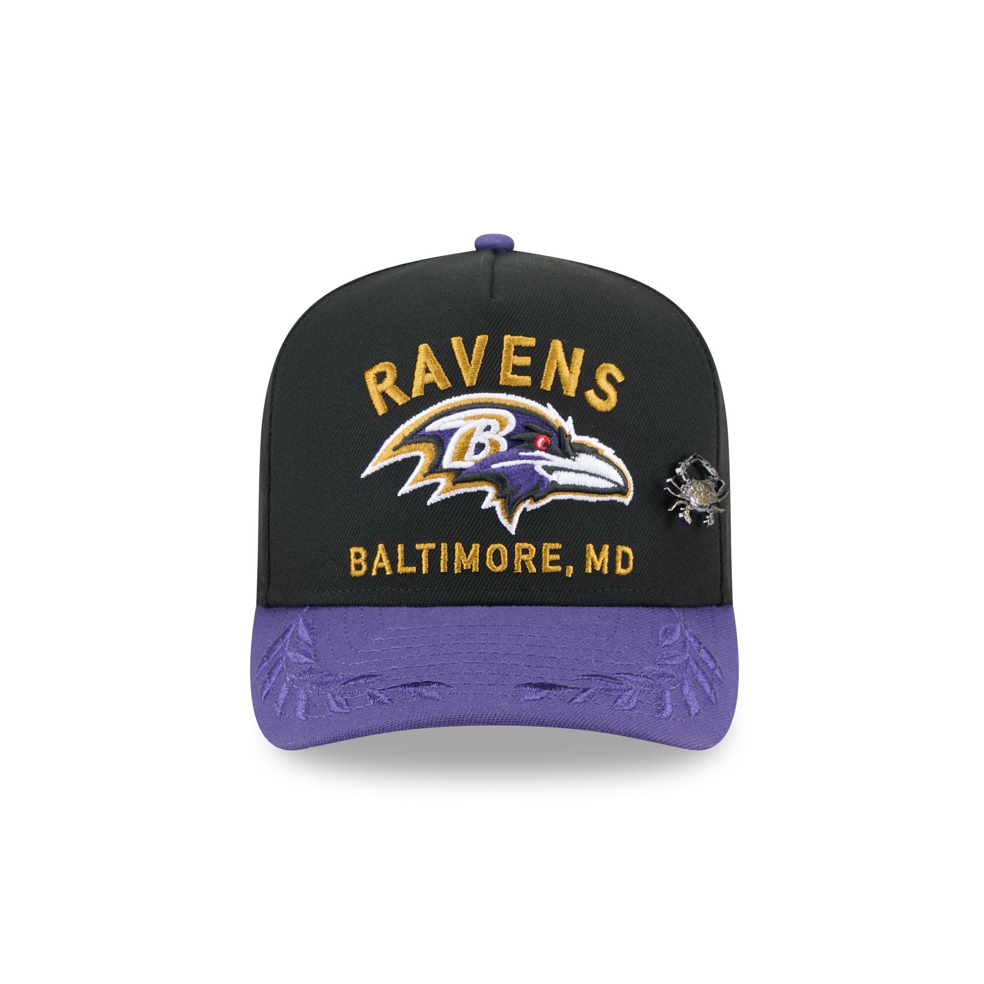Alternative view of Baltimore Ravens 2025 Draft Black 59Fifty A-Frame Fitted Hat