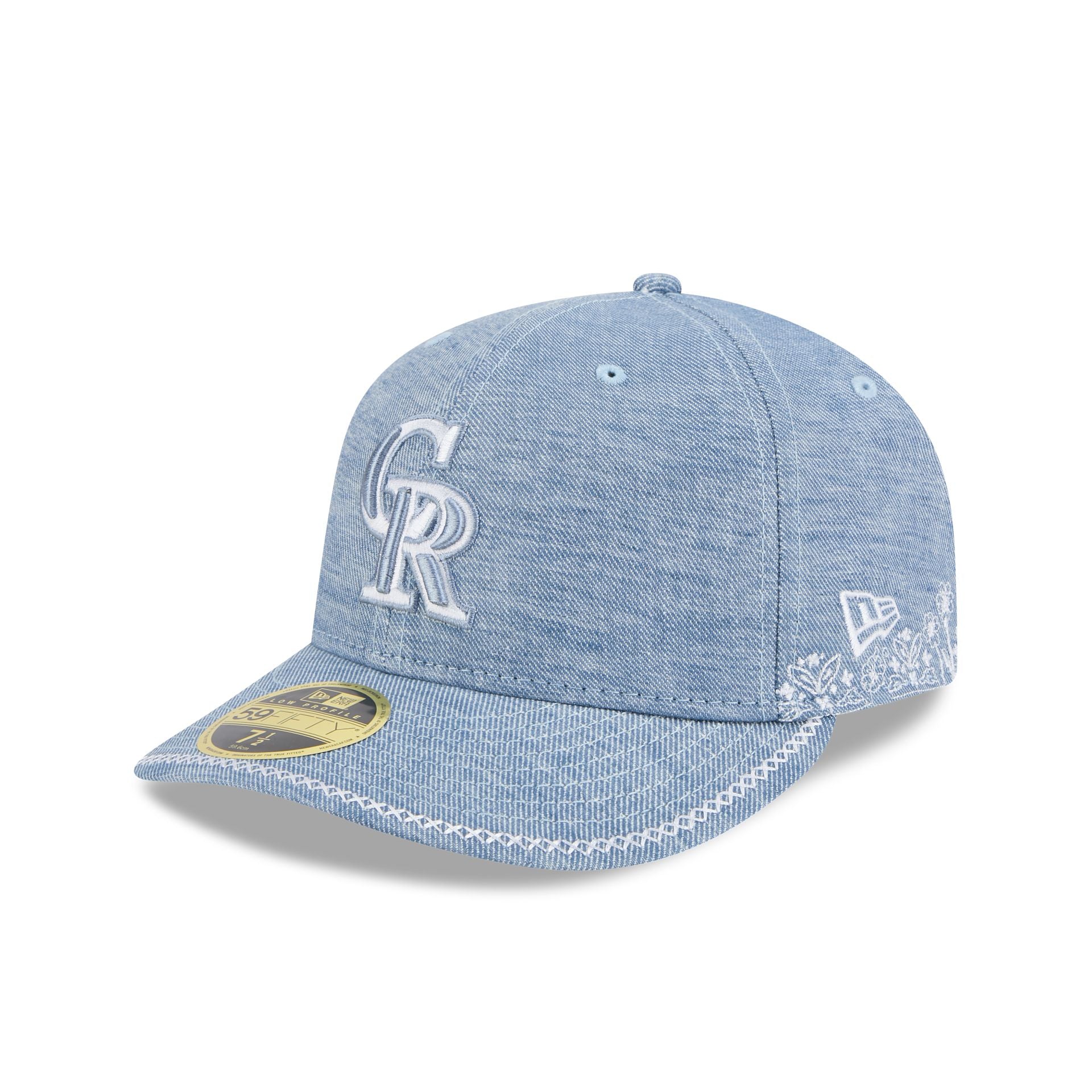 Colorado Rockies Hand Stitched Chambray Low Profile 59Fifty Fitted Hat