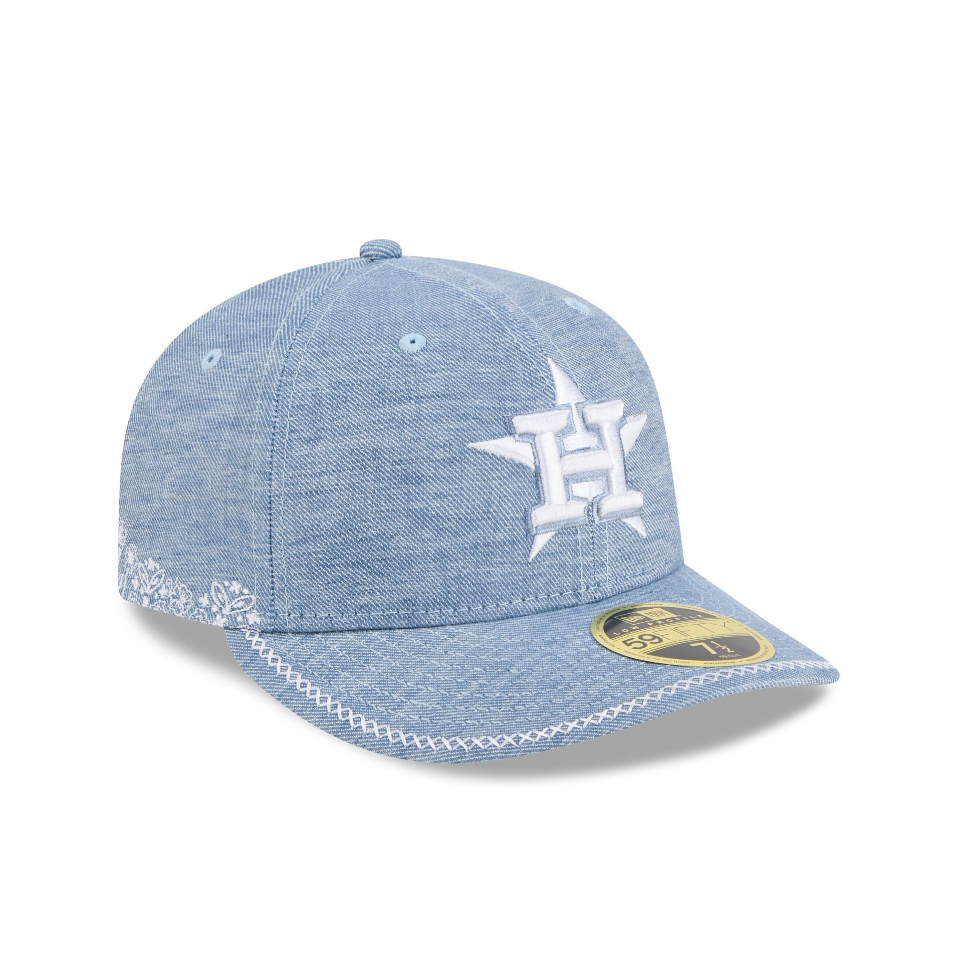 Houston Astros Hand Stitched Chambray Low Profile 59Fifty Fitted Hat - Image 3