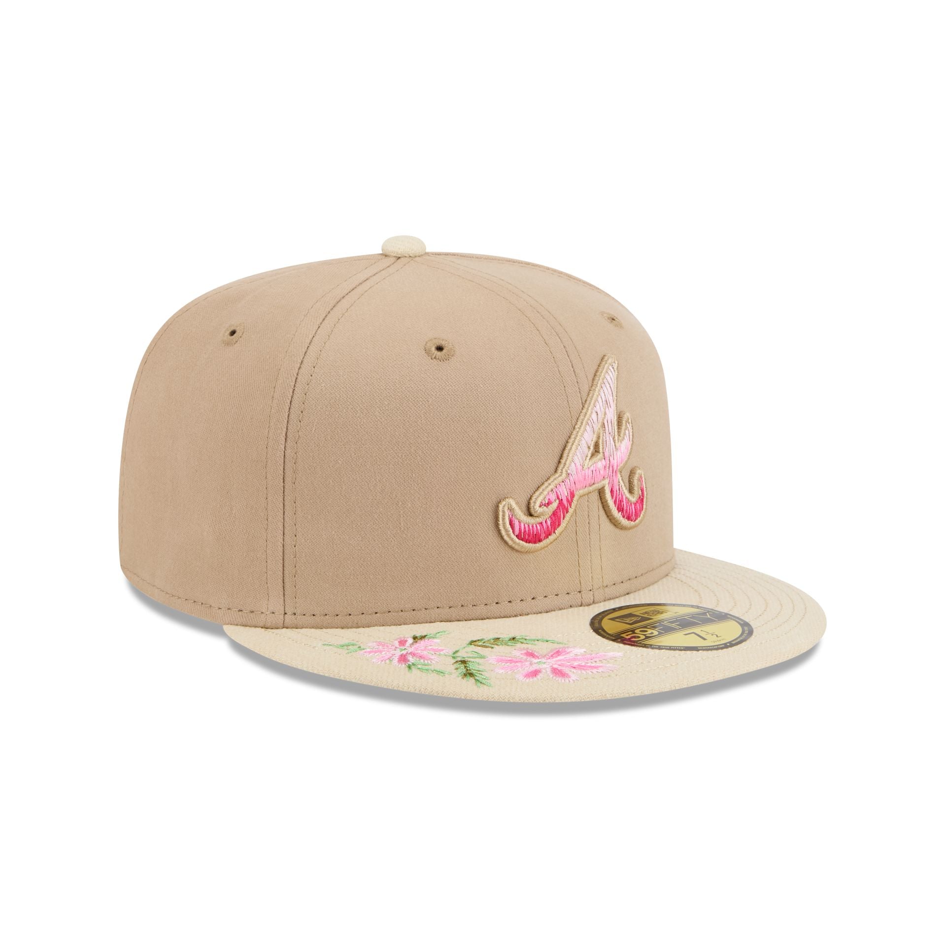 Atlanta Braves Hand Stitched Floral 59Fifty Fitted Hat - Image 3