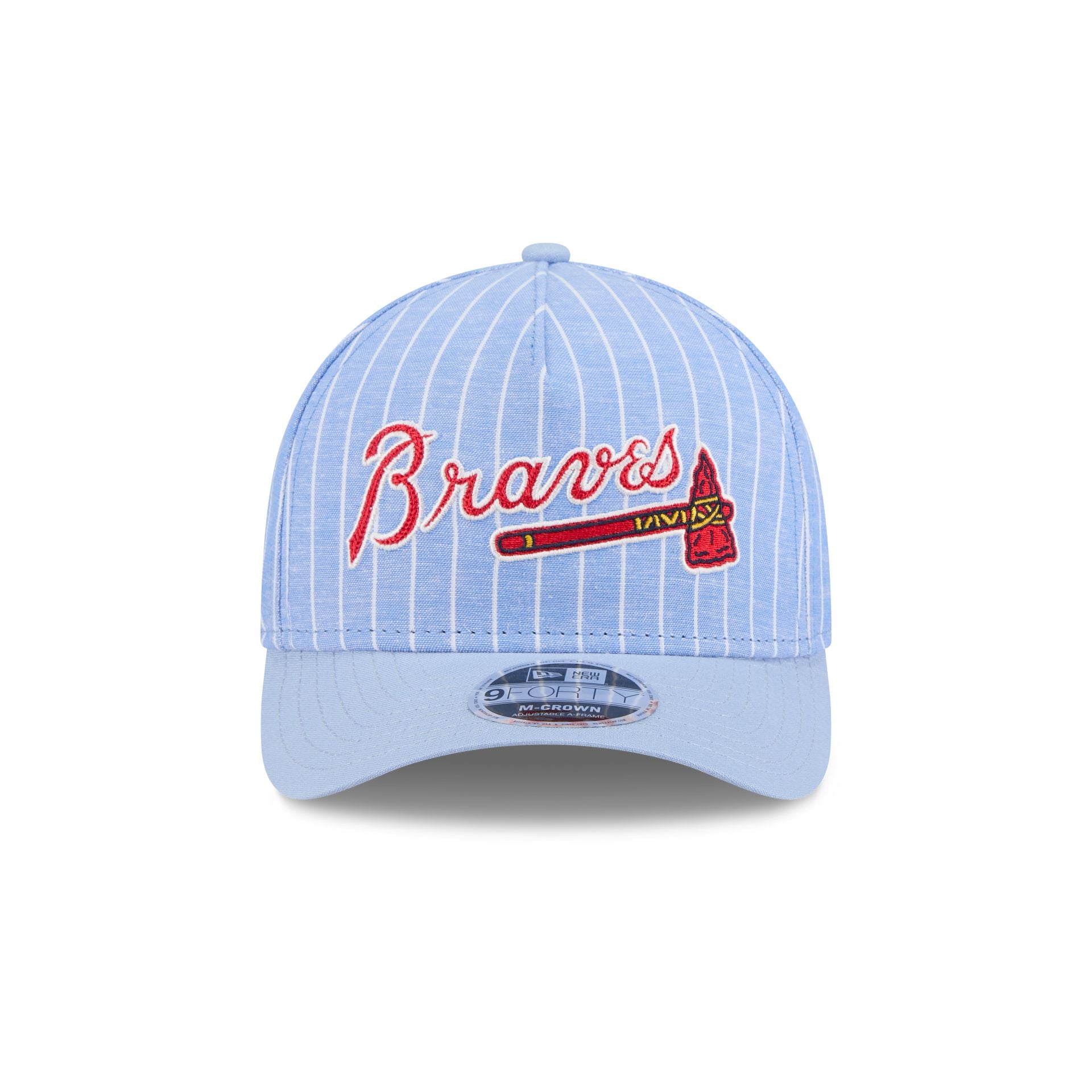 Alternative view of Atlanta Braves Pinstripe Linen 9Forty M-Crown A-Frame Snapback Hat