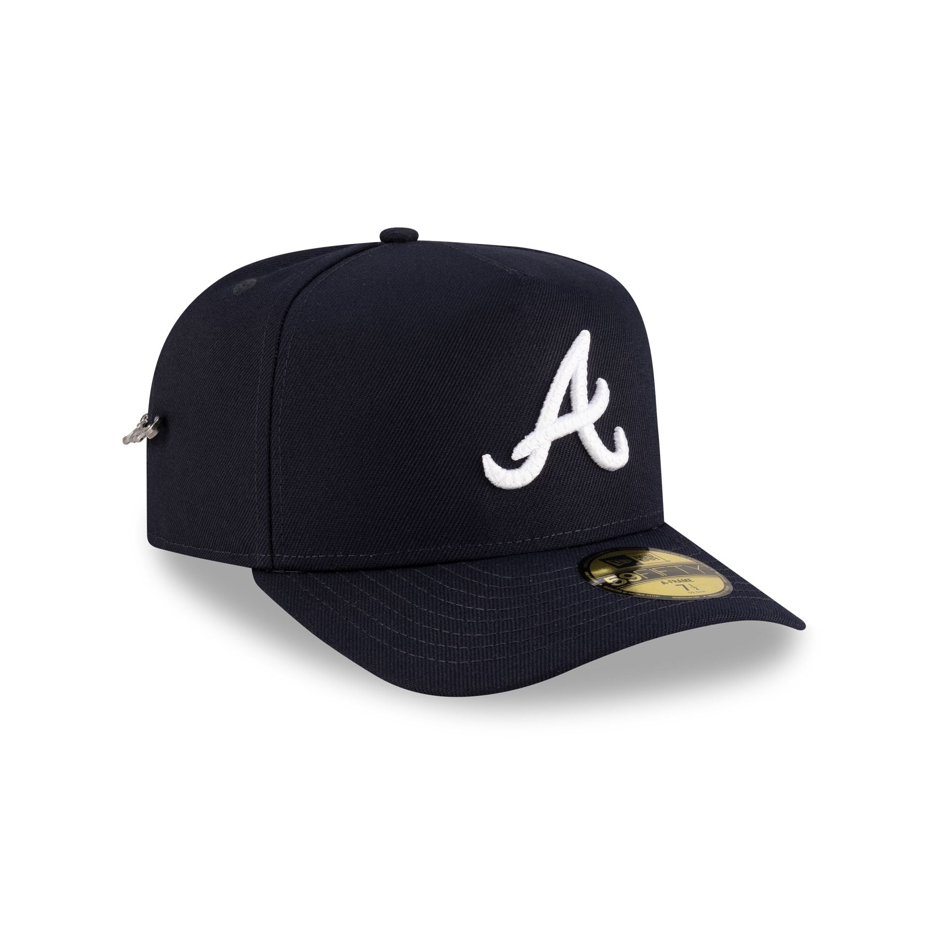 Atlanta Braves Script Safety Pin 59Fifty A-Frame Fitted Hat