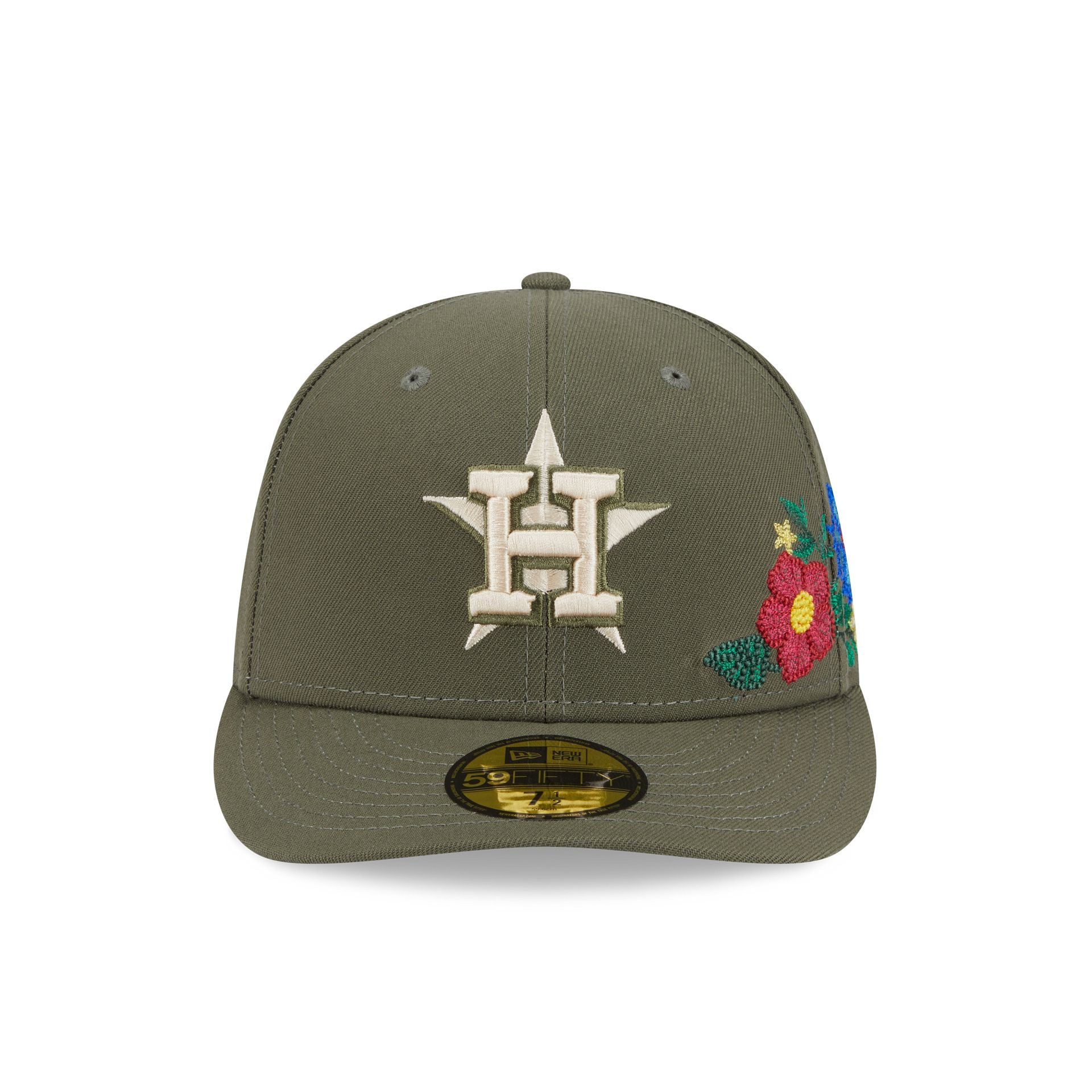 Alternative view of Houston Astros Tonal Florals Olive 59Fifty Fitted Hat