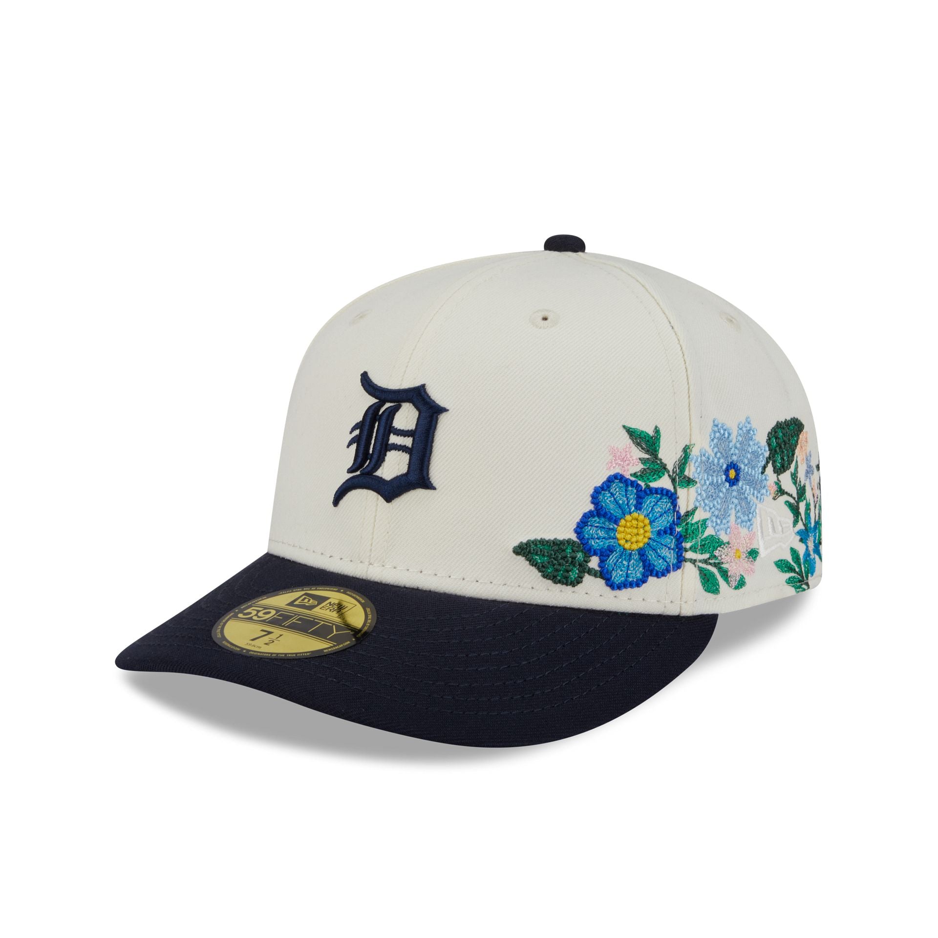 Detroit Tigers Tonal Florals White 59Fifty Fitted Hat